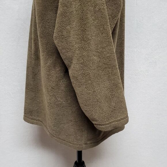 VINTAGE 1990s Moda International Green Terrycloth Oversized Wide Neck Sweater S - Picture 6 of 10